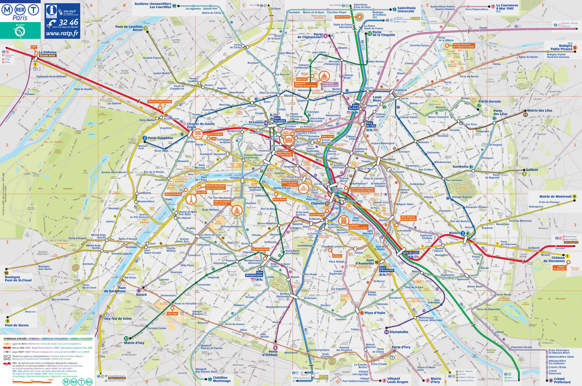 paris touristique transportation carte